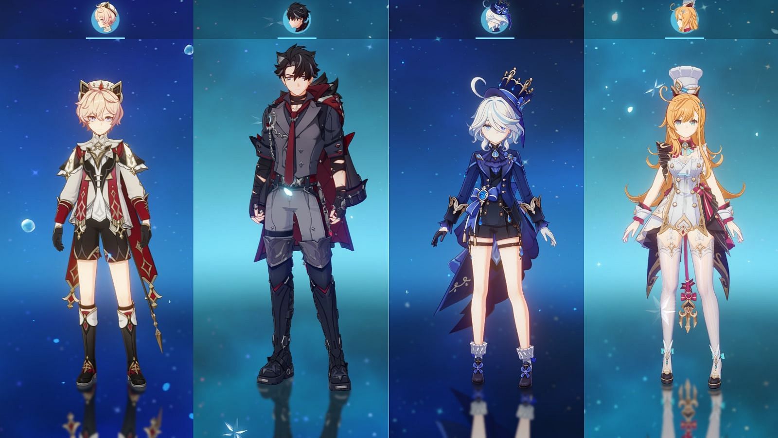 Dahlia, Wriothesley, Furina, and Escoffier (Image via HoYoverse)
